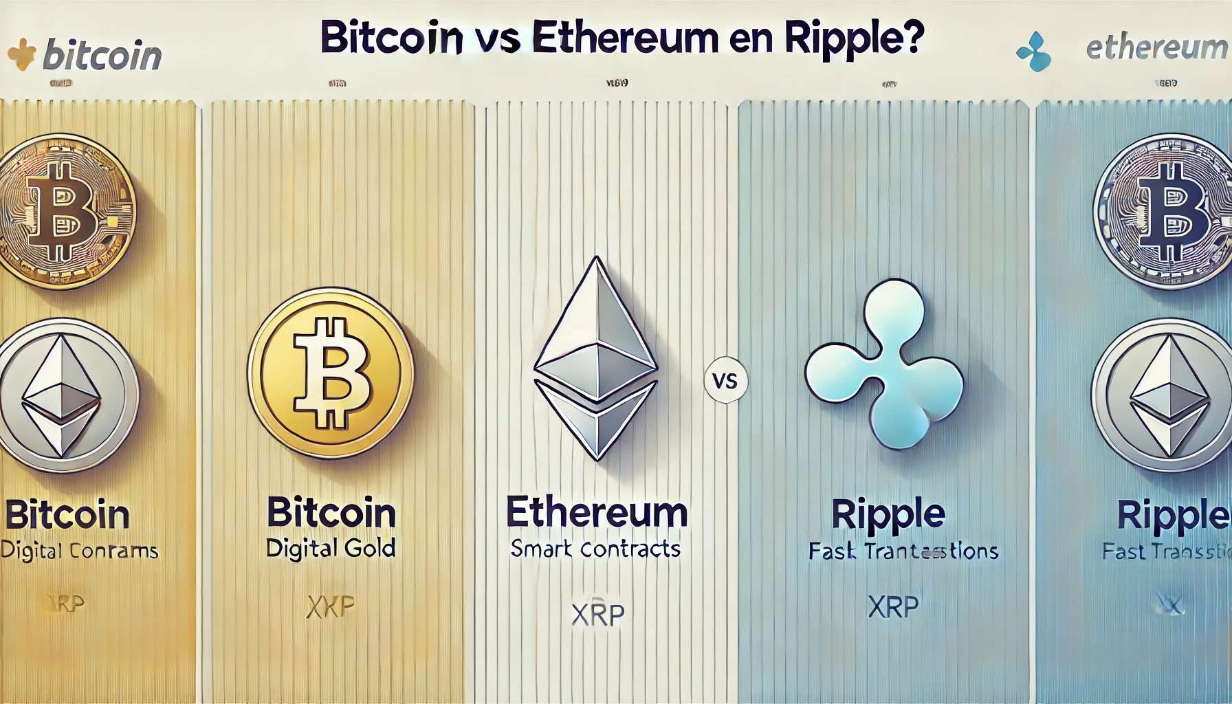 Wat is het verschil tussen Bitcoin, Ethereum en Ripple?